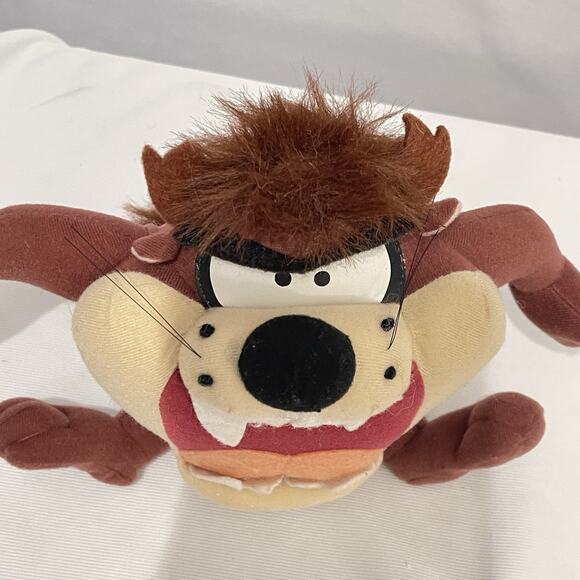 Vintage 1998 Warner Bros Looney Tunes Tasmanian Devil Taz 7” Plush Stuffed Toy - Picture 5 of 10